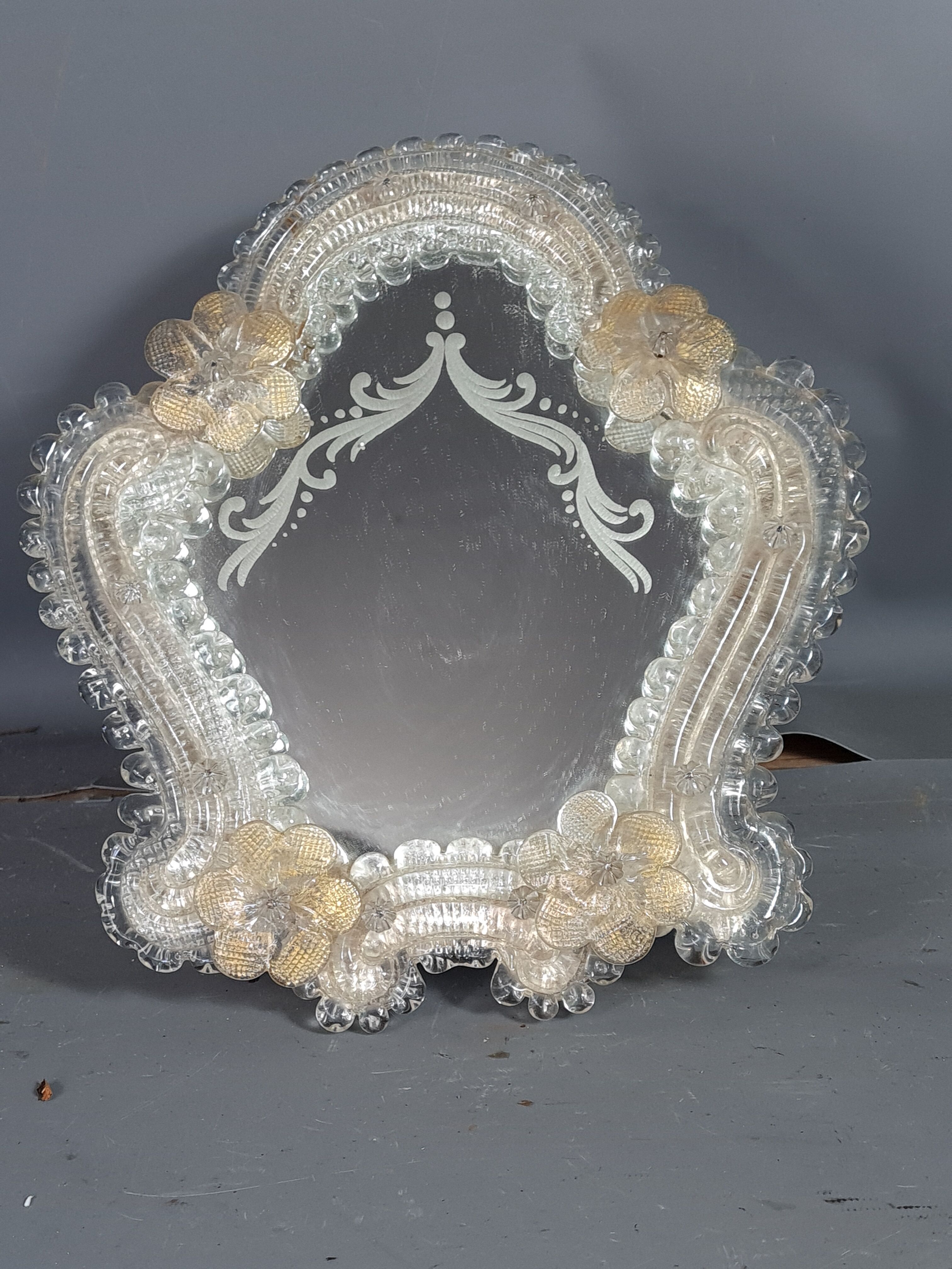Old Venetian glass mirror to install or hang without lack. SB