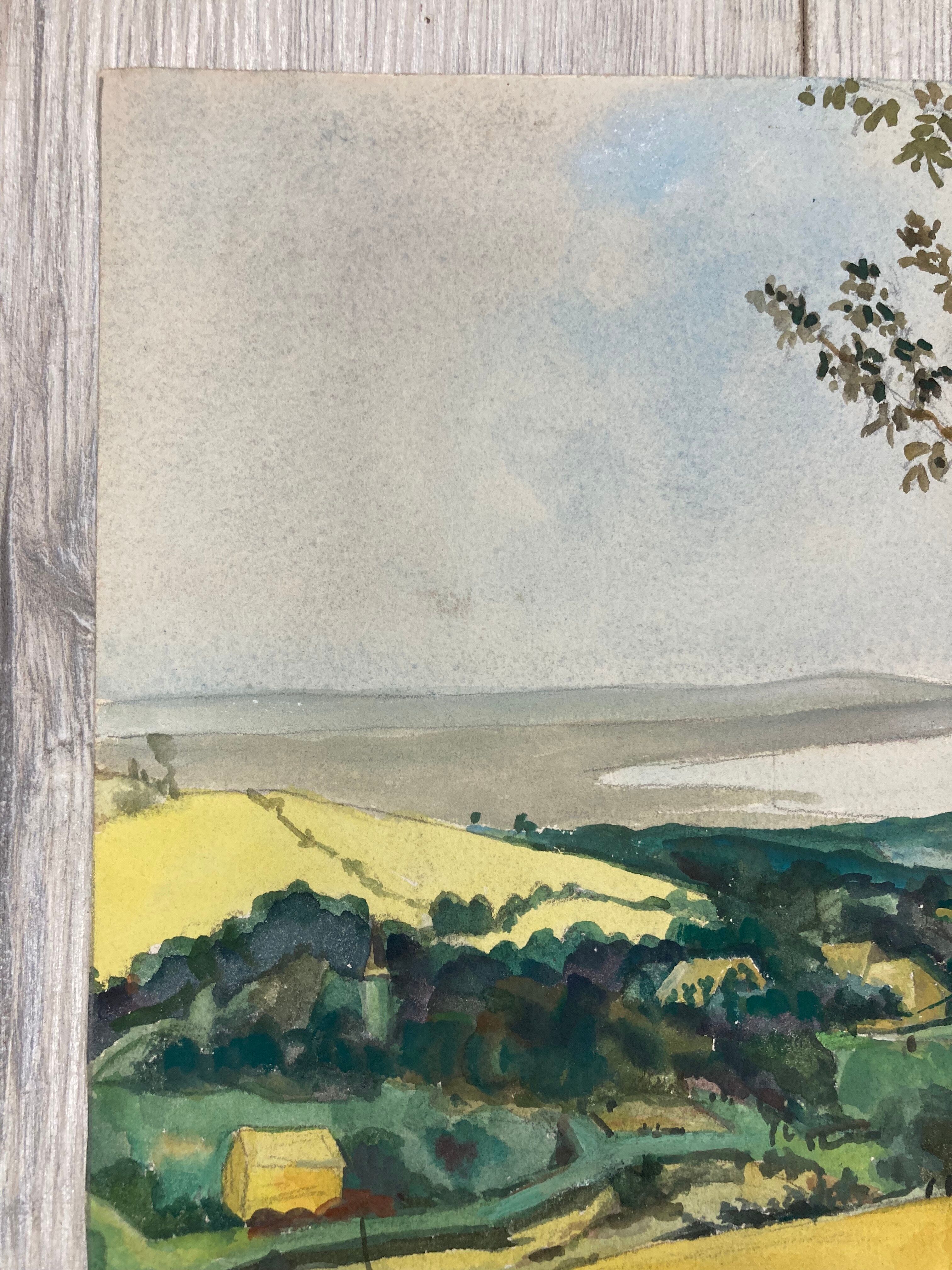 Vintage landscape watercolor