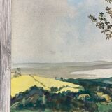 Aquarelle paysage vintage