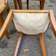 6 Art Deco gondola chairs in solid wood and brown suede