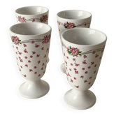 Lot de 4 mazagrans vintage fleur Collection Yves Rocher – années 80