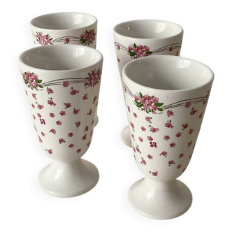 Lot de 4 mazagrans vintage fleur Collection Yves Rocher – années 80