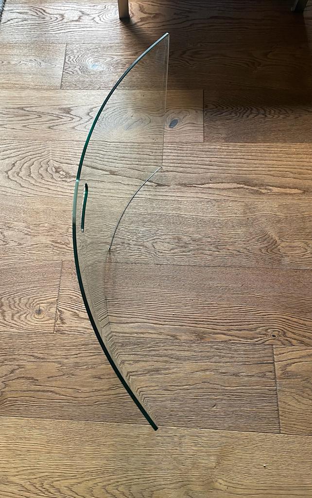 Curved glass firewall