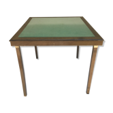 Ancienne table a jeu pliante marque meblutil et son plateau en feutrine verte vintage