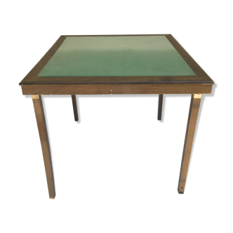 Old table a game pliante brand meblutil with its vintage green feutrine plateau