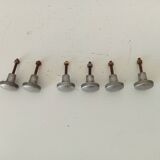 Pair of antique solid aluminium furniture handles.