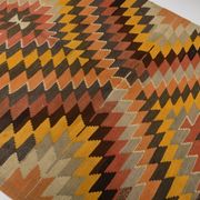 5x8 Orange & Brown Tribal Vintage Kilim Rug, 149x253Cm