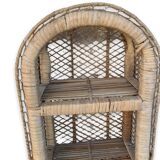 Pair of braided wicker shelves