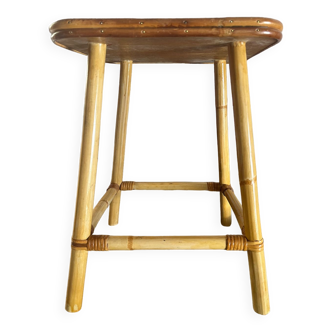 Small bamboo rattan stool