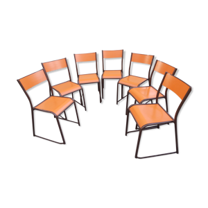 Série de 7 chaises vintage
