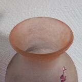 Magnificent pair of glass paste vases signed LEGRAS ruby model