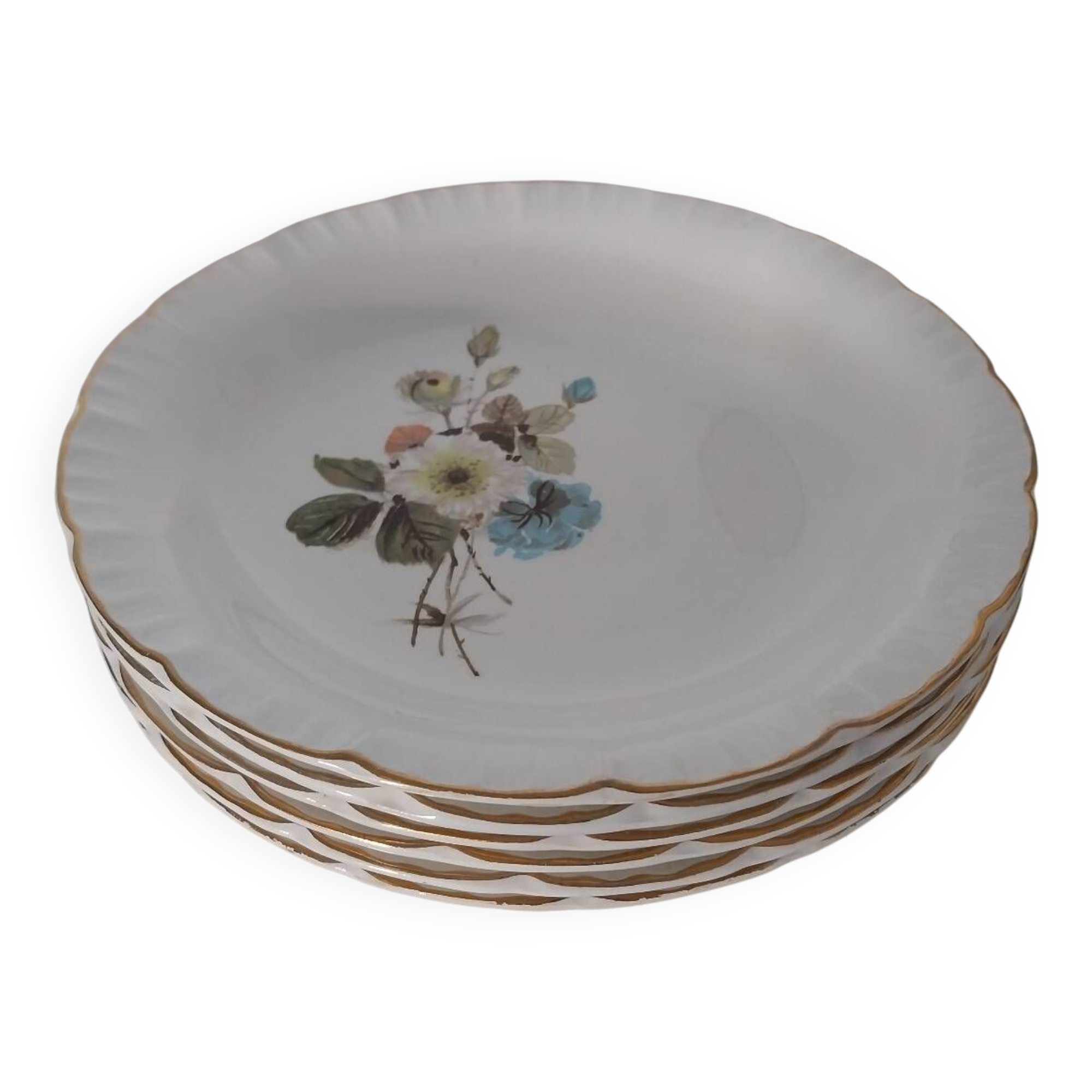 12 Digoin Sarreguemines dinner plates