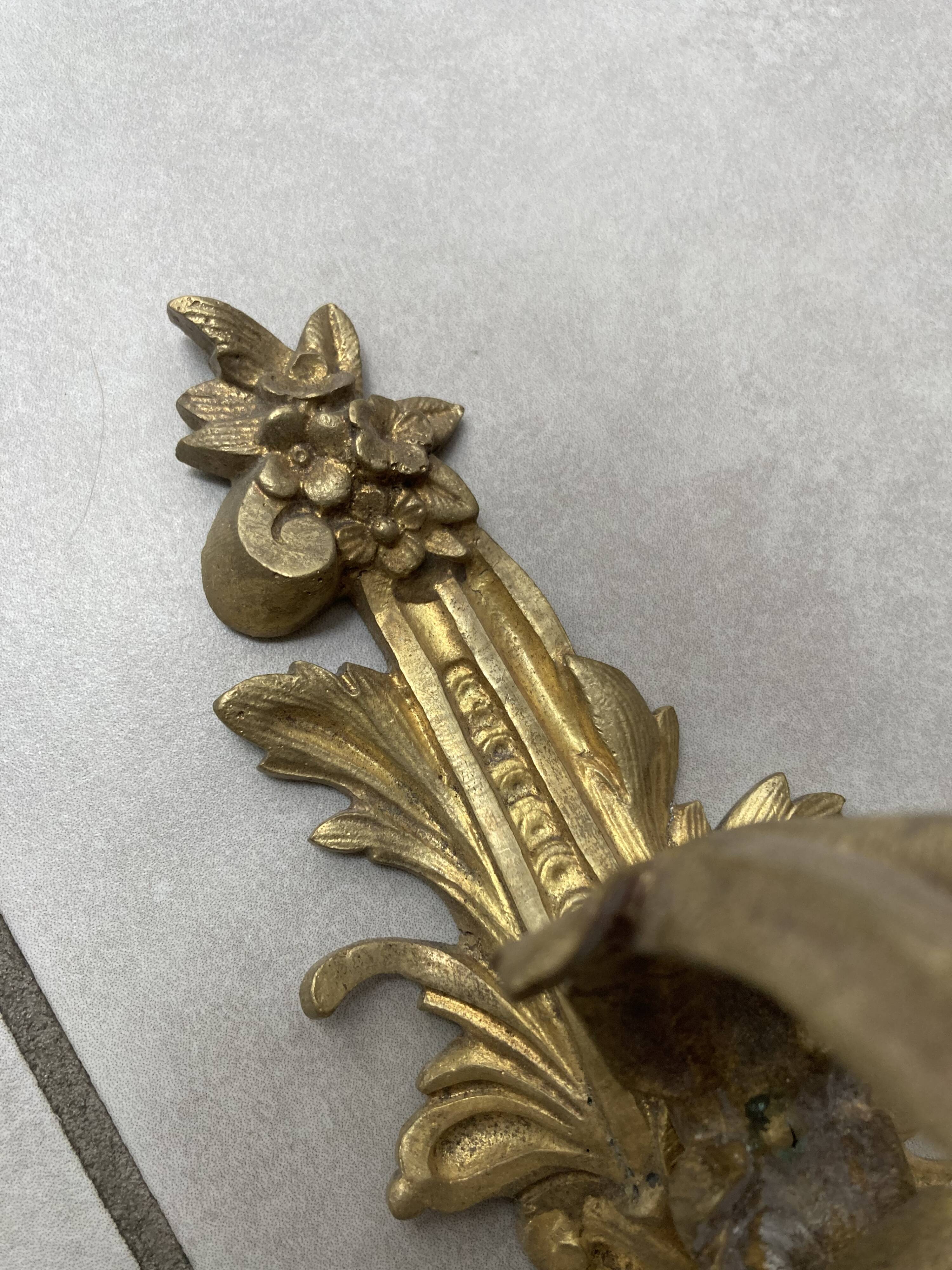 Pair of 5-light gold wall candlesticks