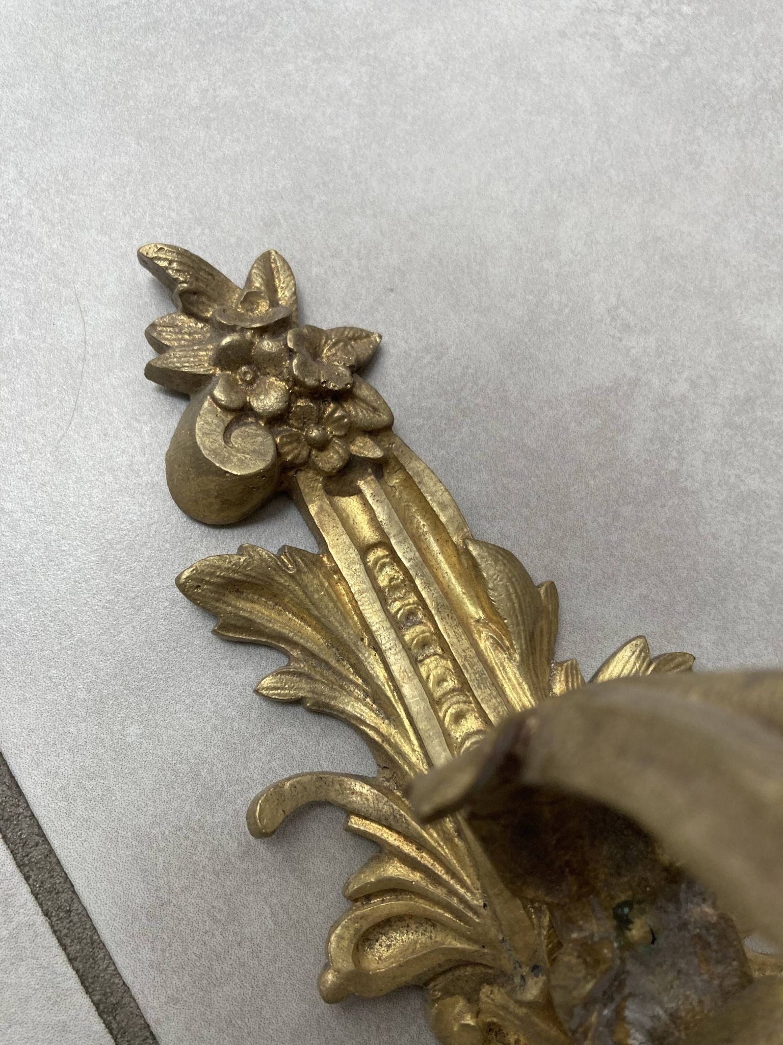 Pair of 5-light gold wall candlesticks