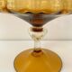 Amber glass dragée dish from Empoli, Italy - 1960s