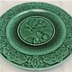 3 fruit plates Sarreguemines majolica shaded enamel Rubelles