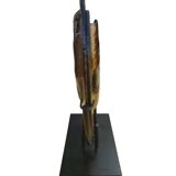 Handmade multi-layer fused glass vase unique work Italy
