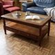 Wood and glass coffee table