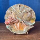 Gothic Revival plaster wall decoration Mascaron from the late 19th/early 20th century.