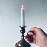 Candle holder with bronze handle