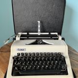 Machine à écrire blanche vintage Erika décor de bureau des années 1980 / avec étui et instructions / offic