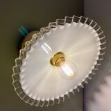 Vintage lampshade lamp in white opaline