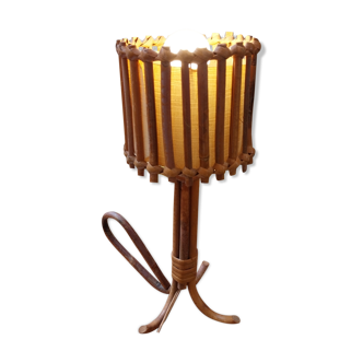 Rattan bedside lamp