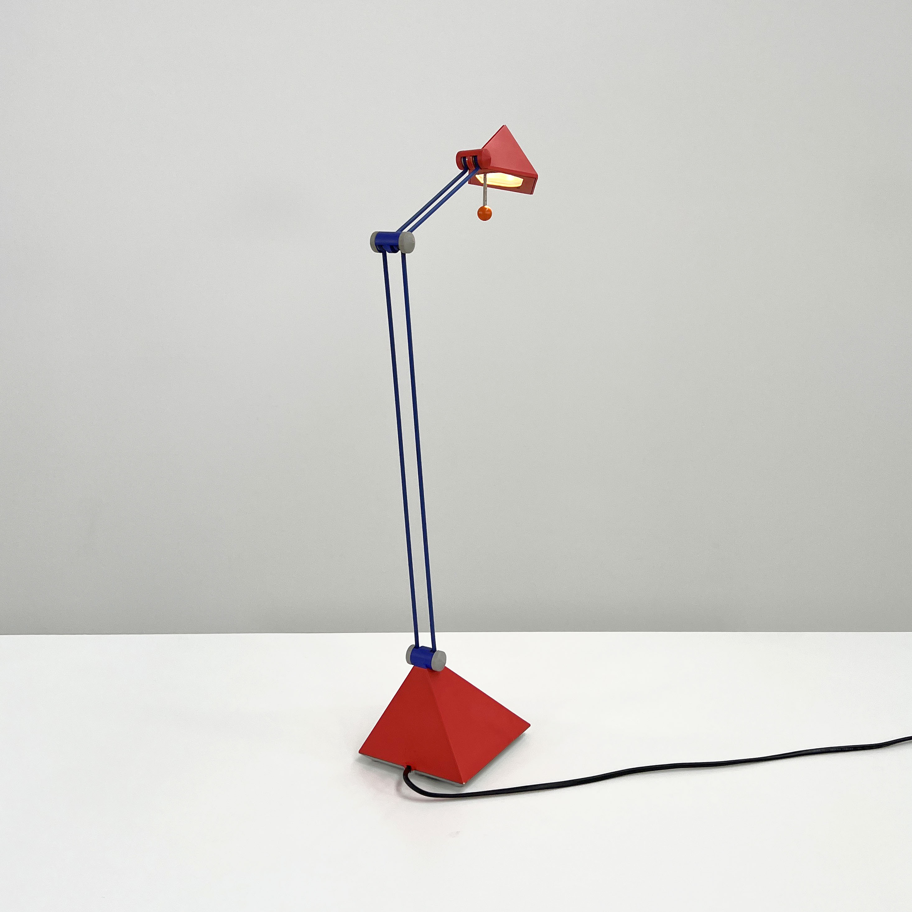 Red desk lamp by lungean & pellmann for brilliant leuchten germany, 1980