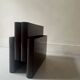 Brown magazine/vinyl holder by Giotto Stoppino for Kartell, design 1970.
