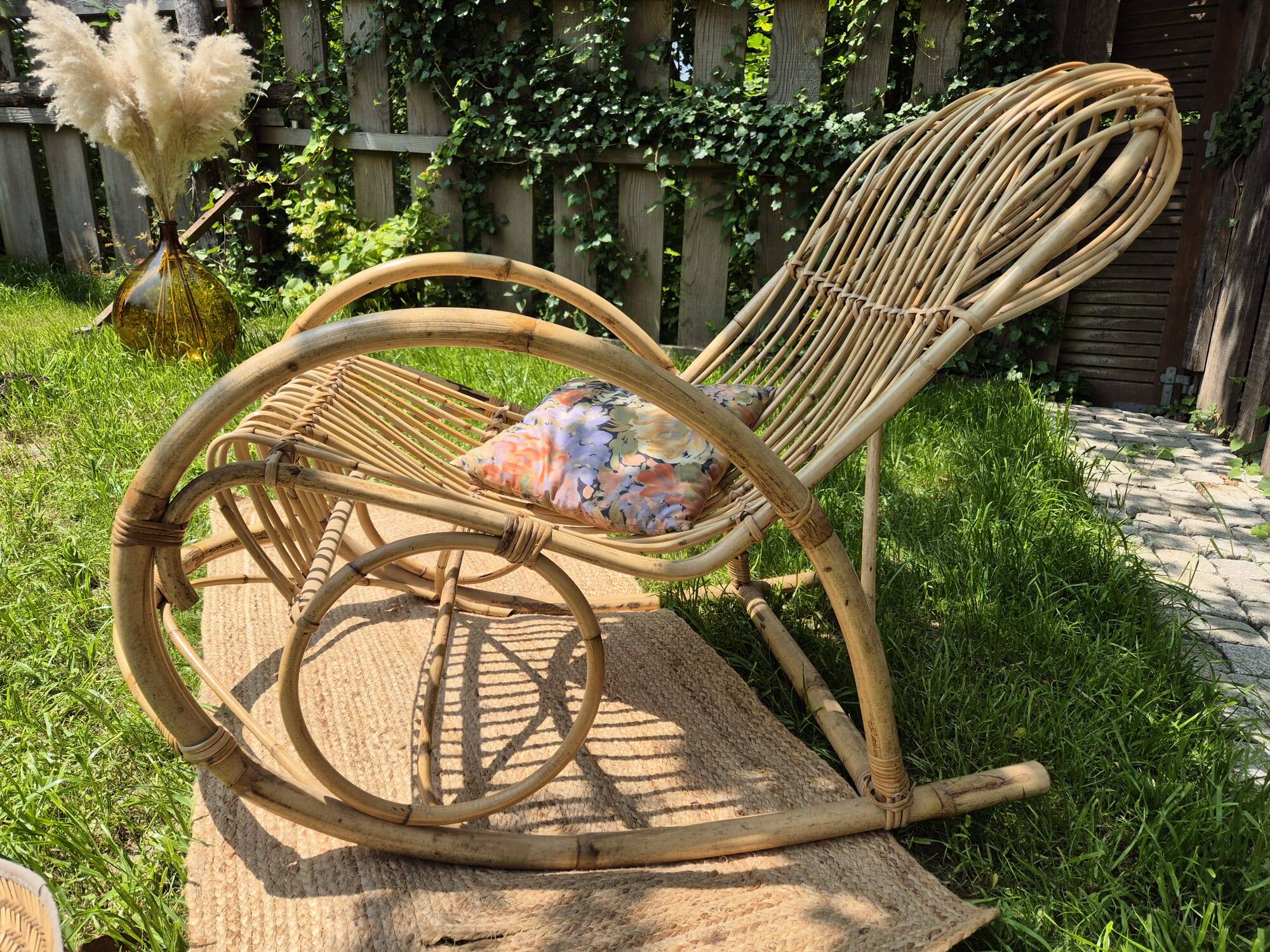 Vintage rattan rocking chair