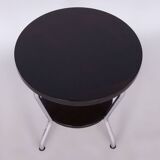 Restored Small Bauhaus Table, by Hynek Gottwald, Oak, Chrome, Czech, 1930s