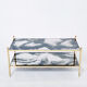 Table basse laiton chrome miroir décoré  1970