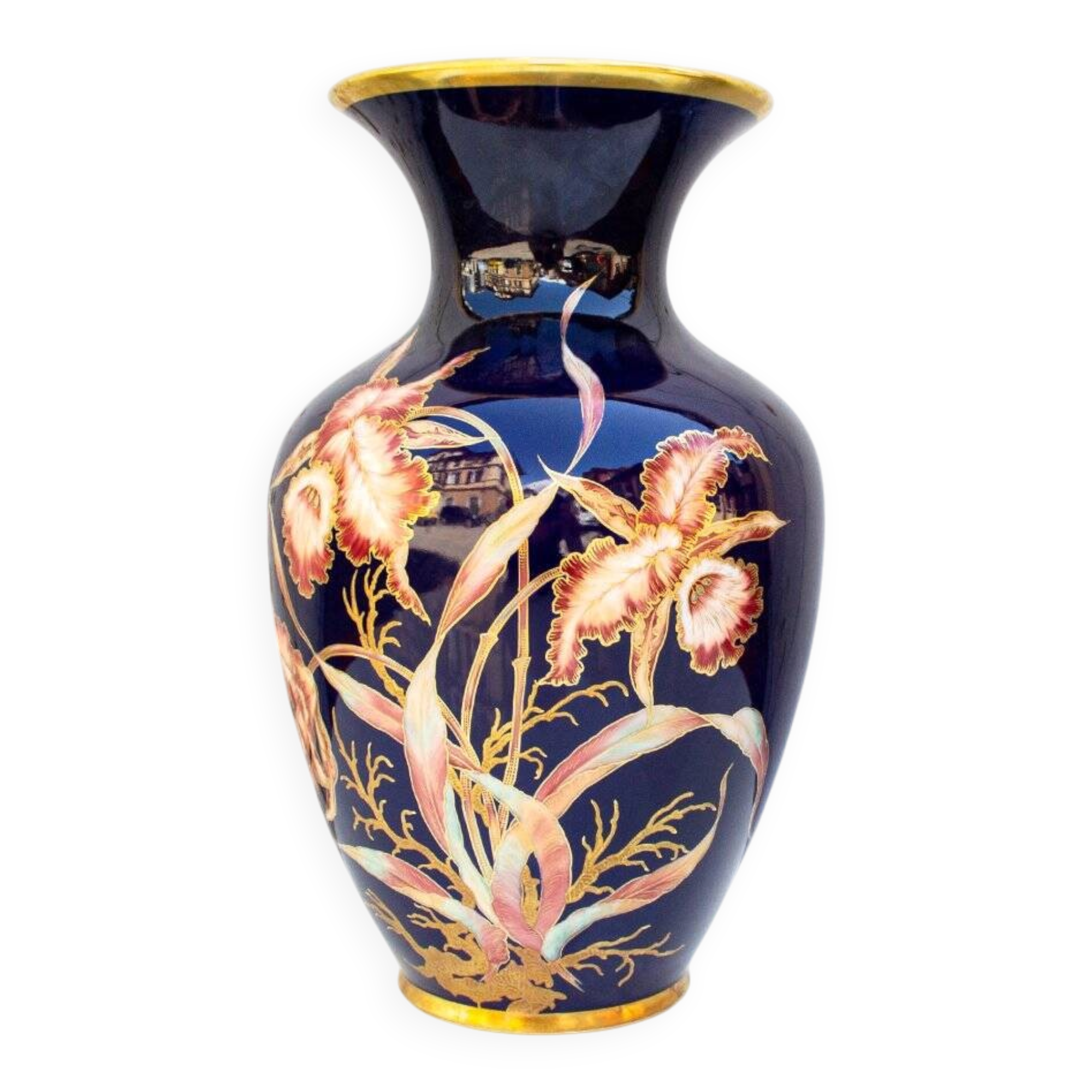 Vase n° 61/384 en porcelaine cobalt de Schumann, Allemagne, années 60