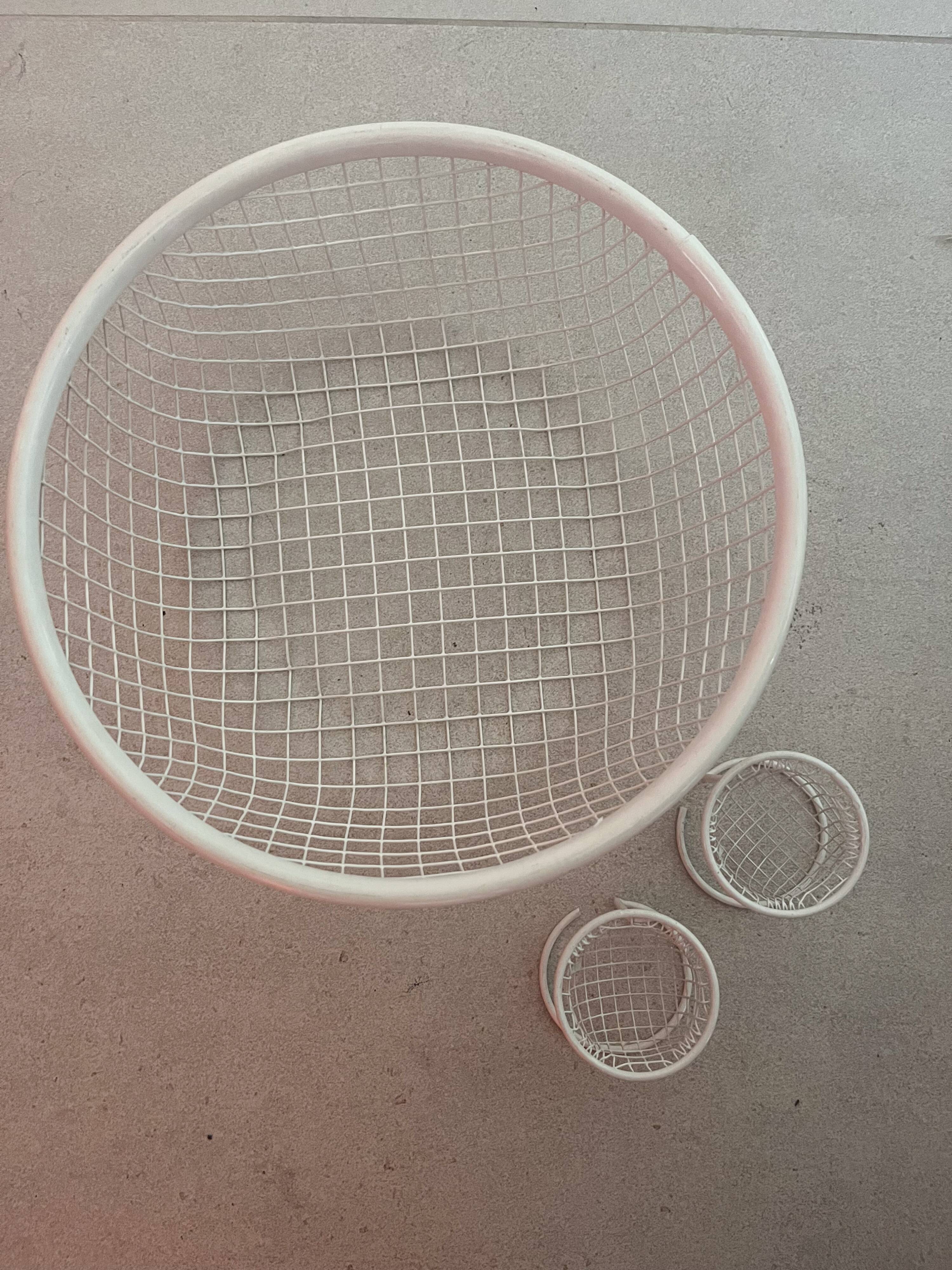 Set of egg basket and two small baskets for boiled eggs.