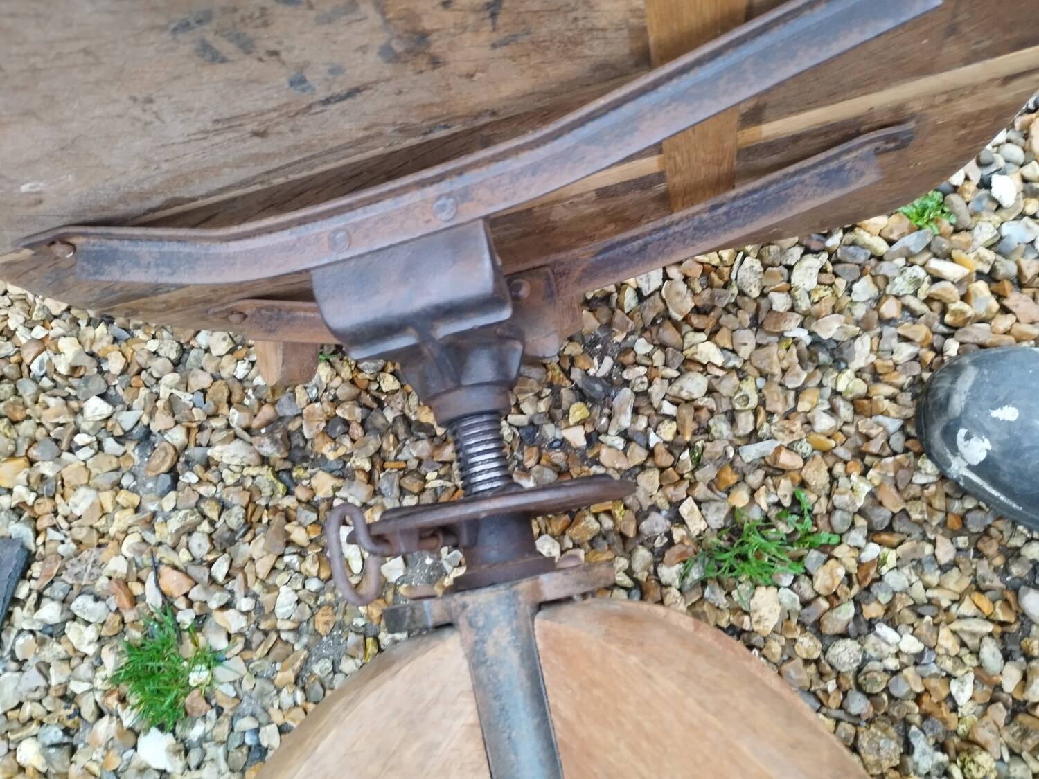 Old wooden desk chair