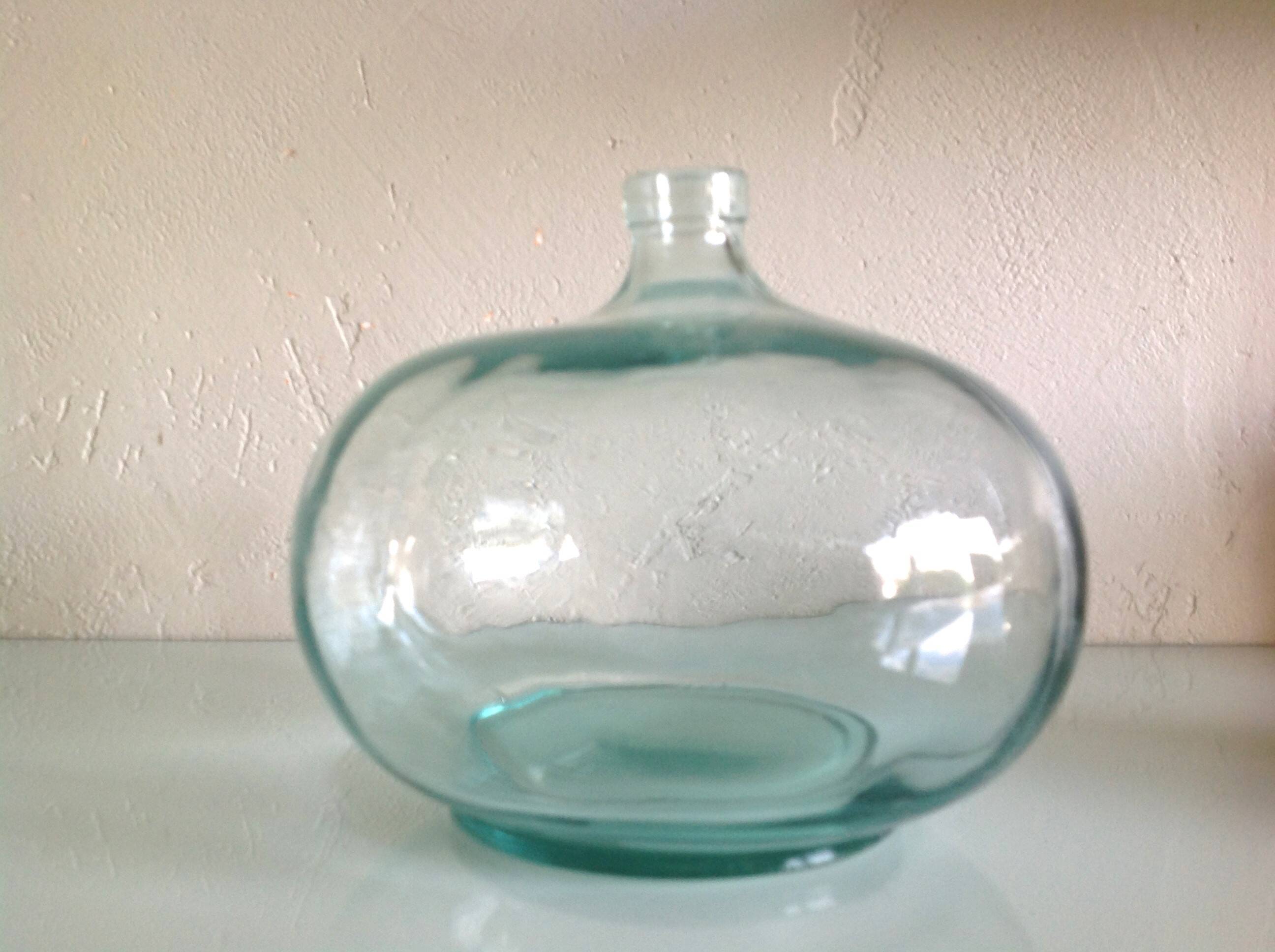 Glass soliflore ball vase / vintage 70s-80s