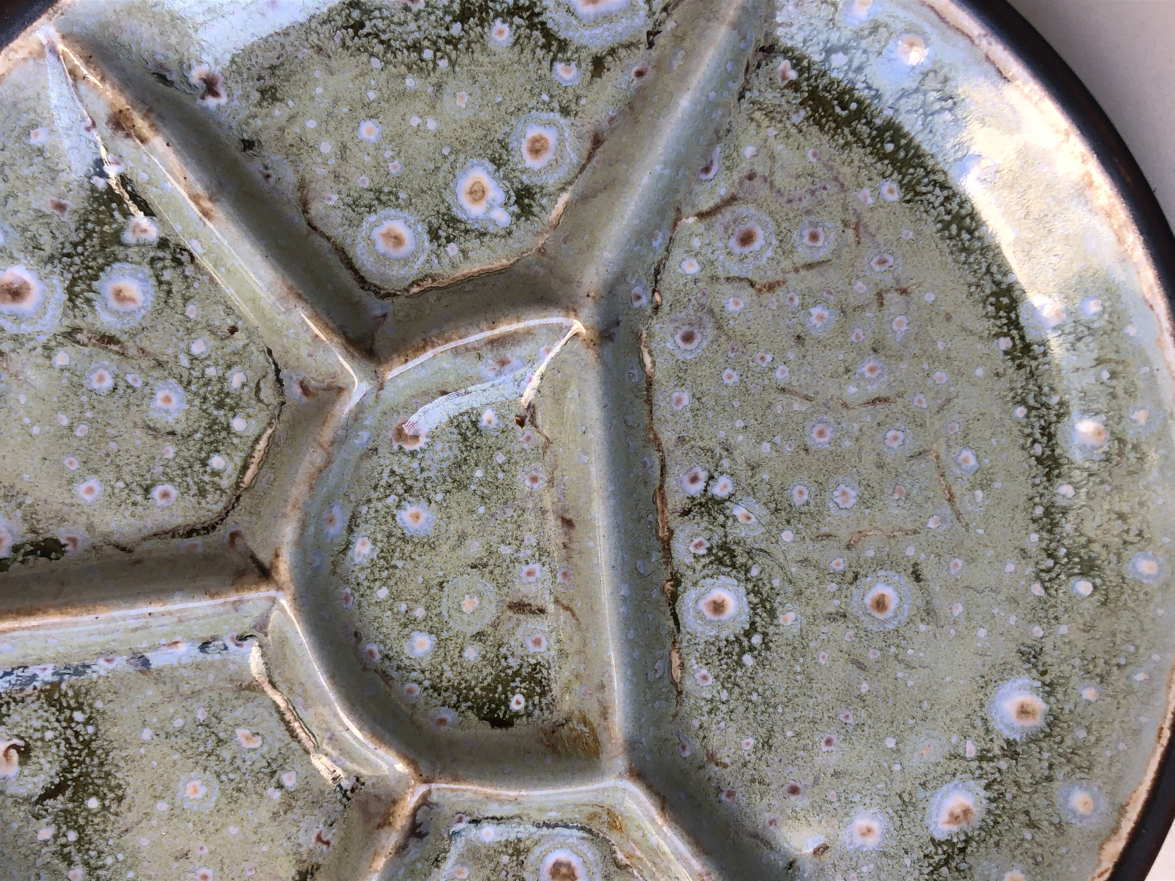 Set of 6 ceramic plates compartmentalized