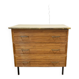 Vintage rattan chest of drawers