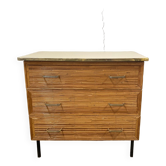 Vintage rattan chest of drawers