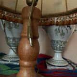 Solid wood lamp and French lampshade in pig bladder