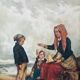 Antique seaside oil painting, c. 1845