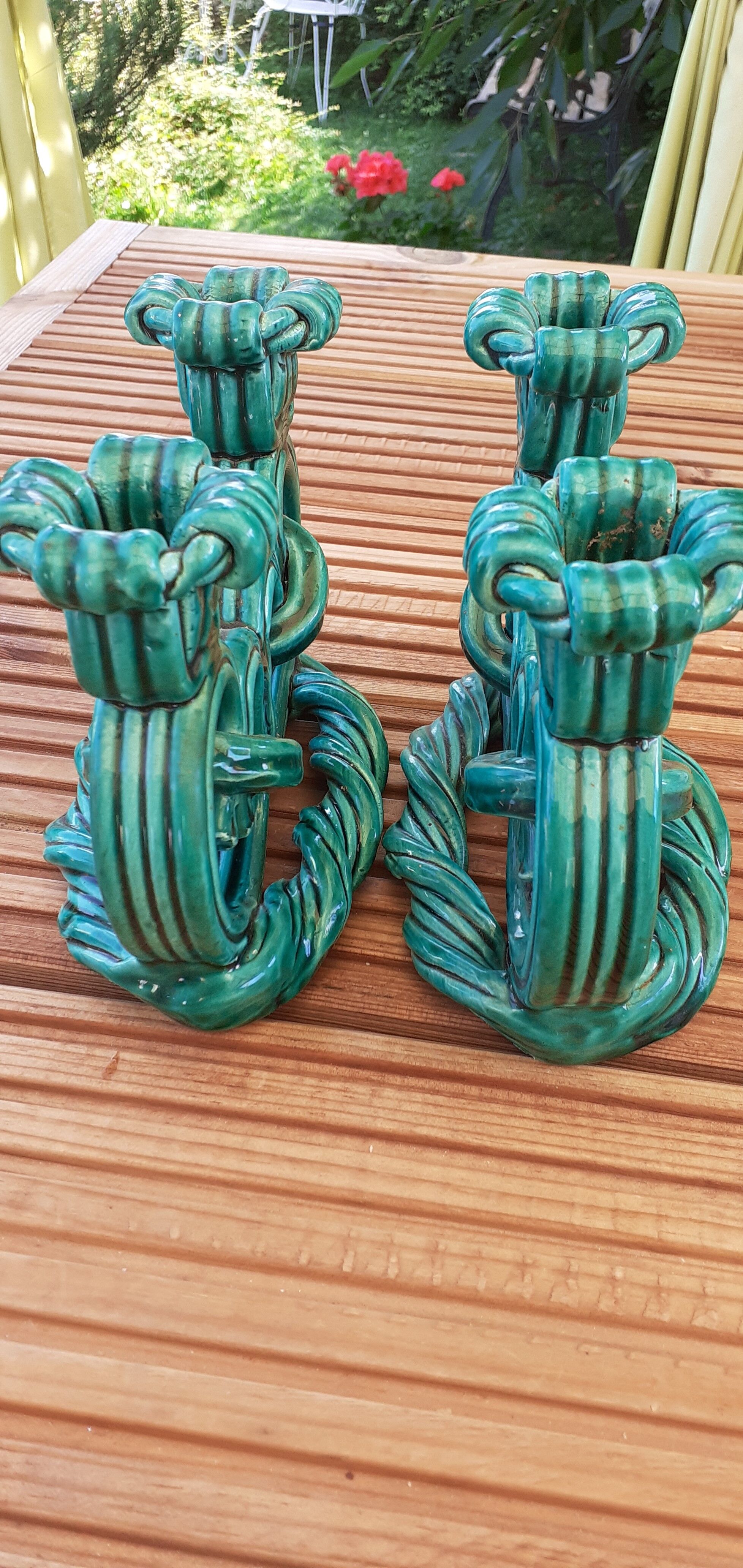 Candle holders year 50/60 ceramic