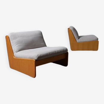 Mid Century Lounge Chairs By Carl Straub 1970s, Set Of 2
