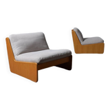 Mid Century Lounge Chairs By Carl Straub 1970s, Set Of 2