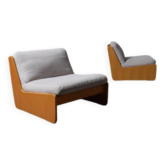 Mid Century Lounge Chairs By Carl Straub 1970s, Set Of 2