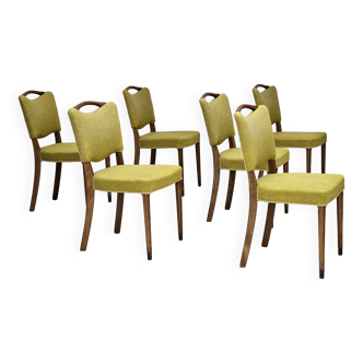 1970s, set of 6 Danish dining chairs by Slagelse Møbelværk, original condition.