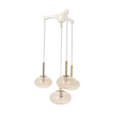 Cascade chandelier 4 globe in blown amber glass