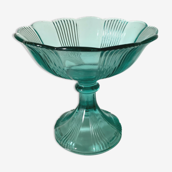 Green glass standing cup