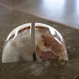 White onyx bookends