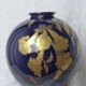 Vase in Limoges porcelain midnight blue signed Chaufriasse-Diam. 20cm
